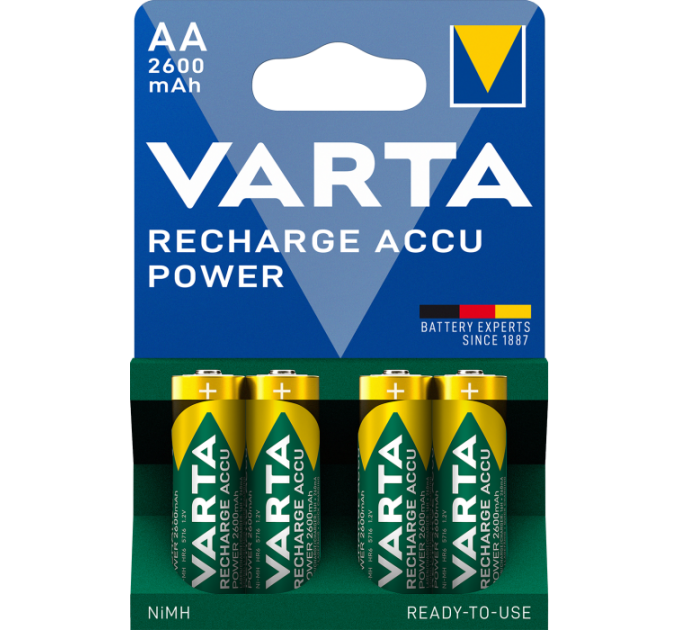 Акумулятор VARTA RECHARGEABLE ACCU AA 2600mAh BLI 4 NI-MH (READY 2 USE)