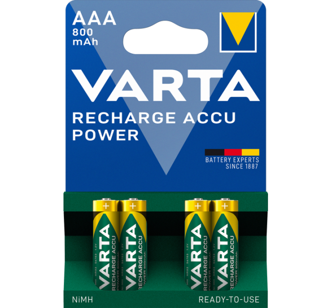 Акумулятор VARTA RECHARGEABLE AAA 800mAh 4 шт