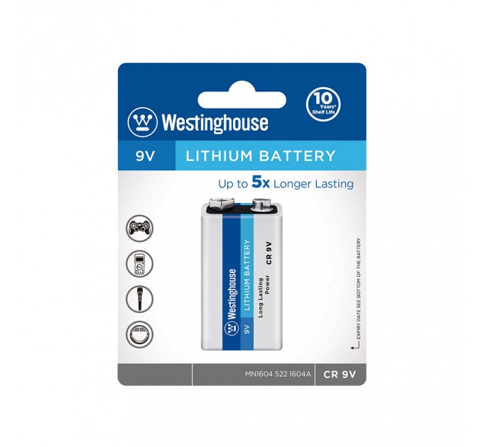 Литиевая батарейка Westinghouse Lithium  CR9V 1шт/уп blister