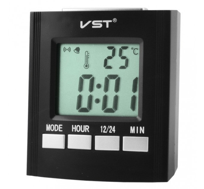 Часы электронные говорящие VST-7027С, температура, 2*AA
