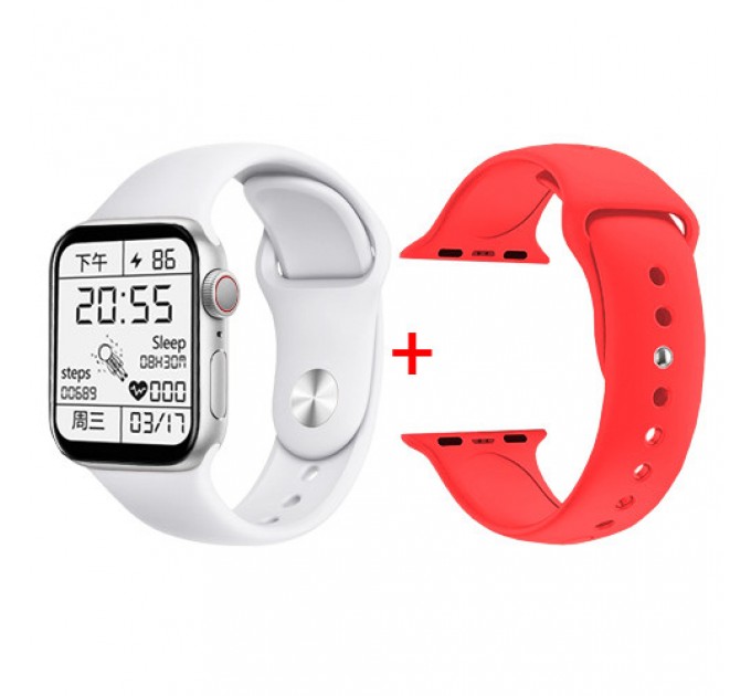 Smart Watch Series 6 Z32 PRO, 44mm Aluminium, 2 ремешка, red/white