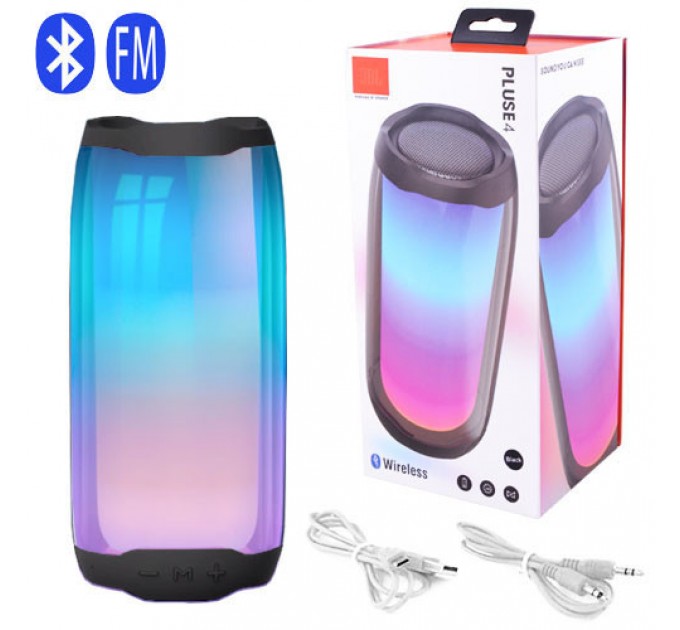Bluetooth-колонка PULSE 4, Full lightshow, speakerphone, радио, PowerBank, black