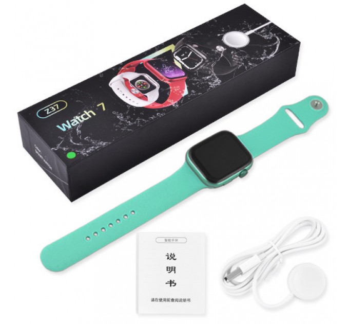 Smart Watch Series 7 Z37, 44 mm Aluminium, голосовой вызов, беспроводная зарядка, mint