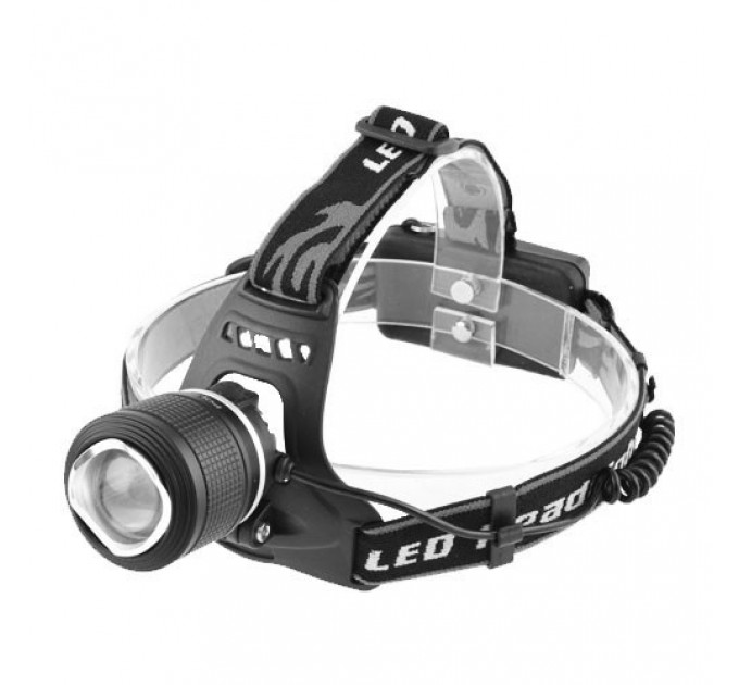 Фонарь налобный 2199-T6, 2х18650, signal light, шипы, zoom, ЗУ mircoUSB, Box