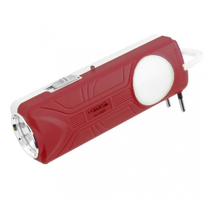 Фонарь Luxury 1037, 1W+5SMD, Li-Ion аккумулятор, ЗУ 220V