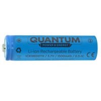 Аккумулятор литий-ионный Quantum Li-ion ICR18650, 1500mAh, 0.5-1С с клеммным выступом, 1шт/уп