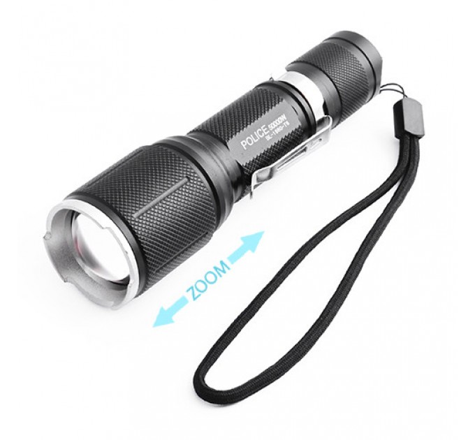 Фонарь Police 1860-T6, 1x18650, zoom, ЗУ 220V/12V, Box