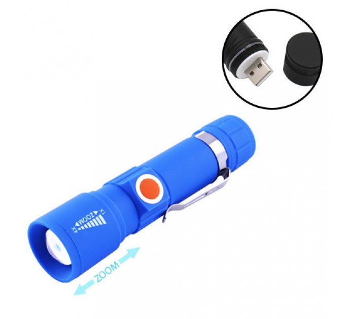 Фонарь 416-XPE, Li-Ion аккум., zoom, ЗУ USB