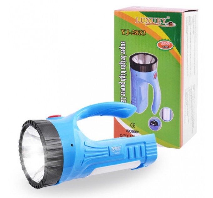 Фонарь переносной Luxury 2833, 1W+12LED, Li-Ion аккумулятор, ЗУ 220V