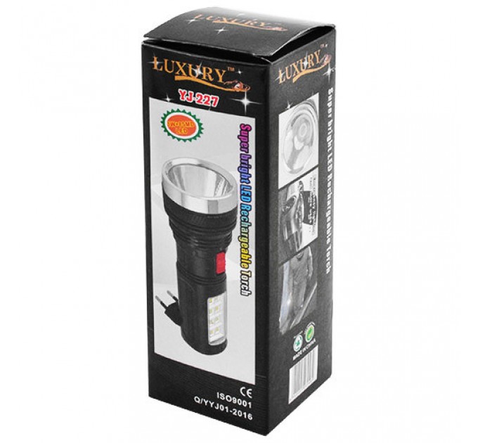 Фонарь Luxury 227, 1W+8SMD, Li-Ion аккум., ЗУ 220V