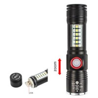 Фонарь SY-1903C-P50+SMD+RGB, Alarm, Li-Ion аккум., ремешок, zoom, ЗУ USB