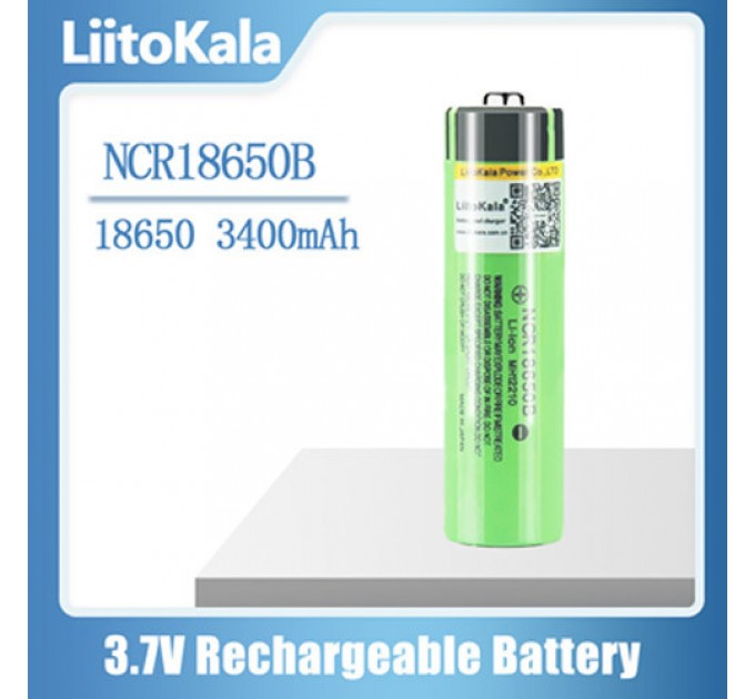 Аккумулятор 18650, LiitoKala NCR 34B-JT, 3400mAh, ОРИГИНАЛ