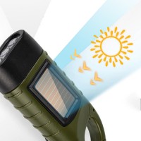 Фонарь Luxury LS-015-3х0.5W, Li-Ion аккум., динамо, солнечная батарея, карабин