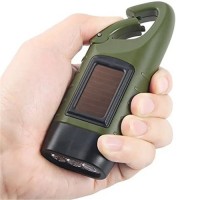 Фонарь Luxury LS-015-3х0.5W, Li-Ion аккум., динамо, солнечная батарея, карабин