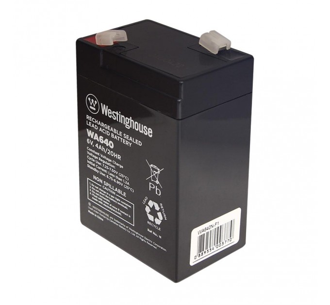 Аккумулятор для детского электромобиля Aroma свинцово-кислотный Westinghouse 6V, 4Ah, terminal F2 101*48*70 мм