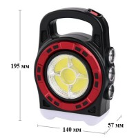 Фонарь переносной 6678С-3LED+5COB, power bank, Li-Ion аккум., Waterproof, солнечная батарея, ЗУ microUSB, Box