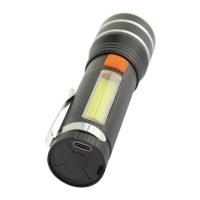 Фонарь ручной Quantum QM-FL1032 Helper 10W LED zoom +COB с USB