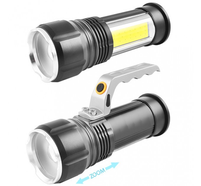 Фонарь переносной Police S912-XPE+COB (white+red), 2x18650, zoom, ЗУ 220V/12V, Box