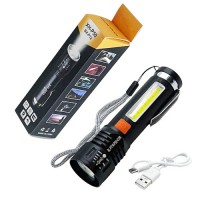 Фонарь BL-P716-P50+COB (white+red), Li-Ion аккум., zoom, ЗУ Type-C, Box