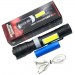 Фонарь PL-826-P70+COB(white+red), 1х18650, магнит, зажим, ЗУ microUSB, zoom, Box