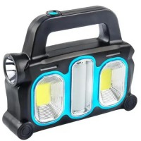 Фонарь переносной  HB-6168-LED+2COB, power bank, 2x18650, солнечная батарея, ЗУ microUSB, Box