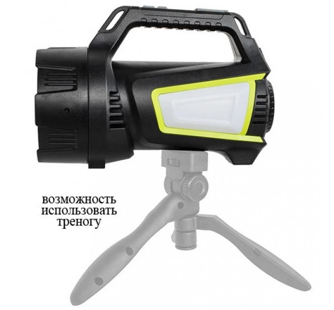 Фонарь переносной T100A-10W+2COB(white+red+blue), power bank, 4x18650, ЗУ Type-C, Box
