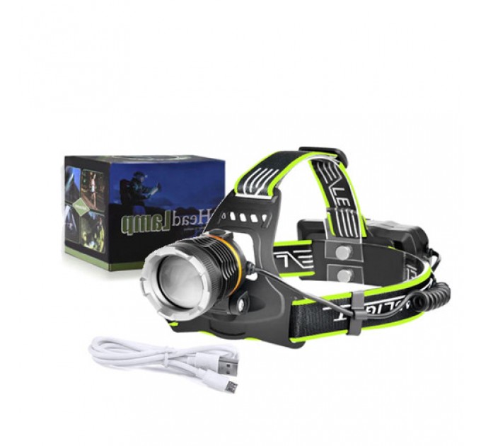 Фонарь налобный BL-A7-P50, 2x18650, zoom, ЗУ microUSB, Box