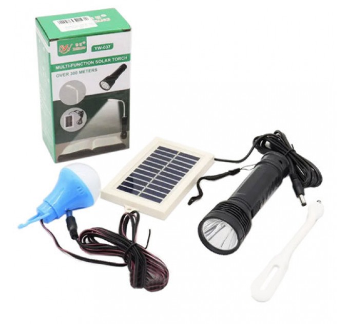 Фонарь YW-037-3W, 1 лампа 3W, гибкая Led лампа, Li-Ion акум., солнечная батарея, Box