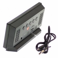 Часы сетевые VST-897-4, ярко-зеленый,температура, USB