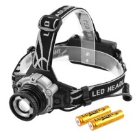 Фонарь налобный Police W002-XPE, Motion Sensor, 2x18650, zoom, ЗУ microUSB, Box