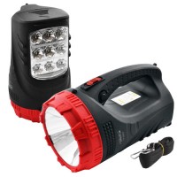 Фонарь переносной Luxury 2827, 3W+9LED/25LED, встроенный аккумулятор, ЗУ 220V