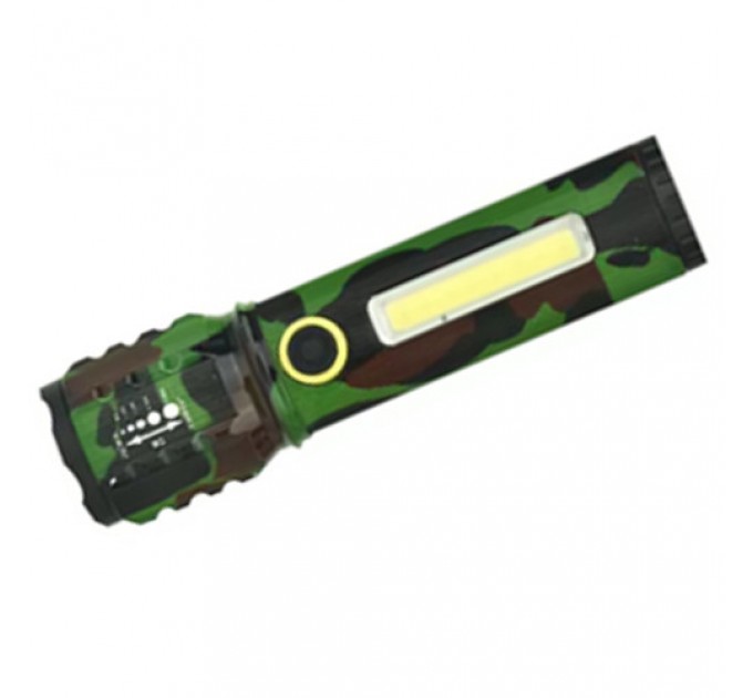 Фонарь C71M-P50+COB camouflage, Li-Ion аккум., zoom, ЗУ microUSB, Box