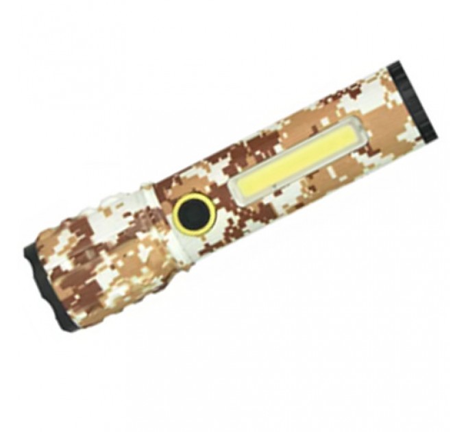 Фонарь C71M-P50+COB camouflage, Li-Ion аккум., zoom, ЗУ microUSB, Box