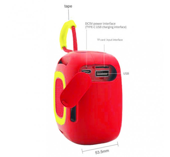 Bluetooth-колонка TG659, c функцией speakerphone, радио, red