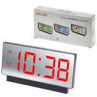 Часы сетевые VST-897-1, красные,температура, USB
