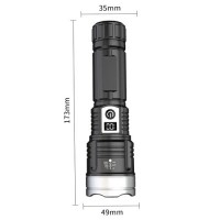 Фонарь PLD-008 WHITE LASER LED PM10-TG, Li-Ion аккум., power bank, индикация заряда, ЗУ Type-C, zoom, Box