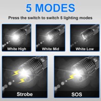 Фонарь PLD-H007  WHITE LASER LED PM10-TG, Li-Ion аккум., power bank, индикация заряда, ЗУ Type-C, zoom, Box