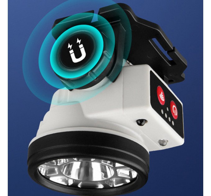 Фонарь налобный PLD-LY004-XPE+COB, Motion Sensor, Li-Ion аккум, индикация заряда, магнит, ЗУ Type-C, Box