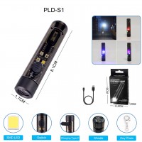 Фонарь S1-LED+SMD(RGB), Li-Ion аккум., карабин, свисток, ЗУ Type-C, Box