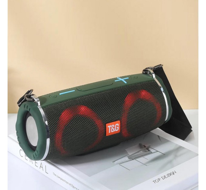 Bluetooth-колонка TG642 с RGB ПОДСВЕТКОЙ, speakerphone, радио, green