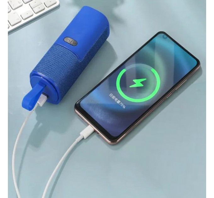 Bluetooth-колонка с наушниками TG807, c функцией POWER BANK, speakerphone, радио, blue