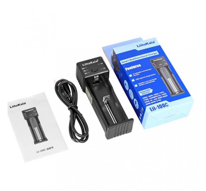 Зарядное устройство LiitoKala Lii-100C, 1x18650/ 26650/ 18350/ 14500/ AA/ AAA
