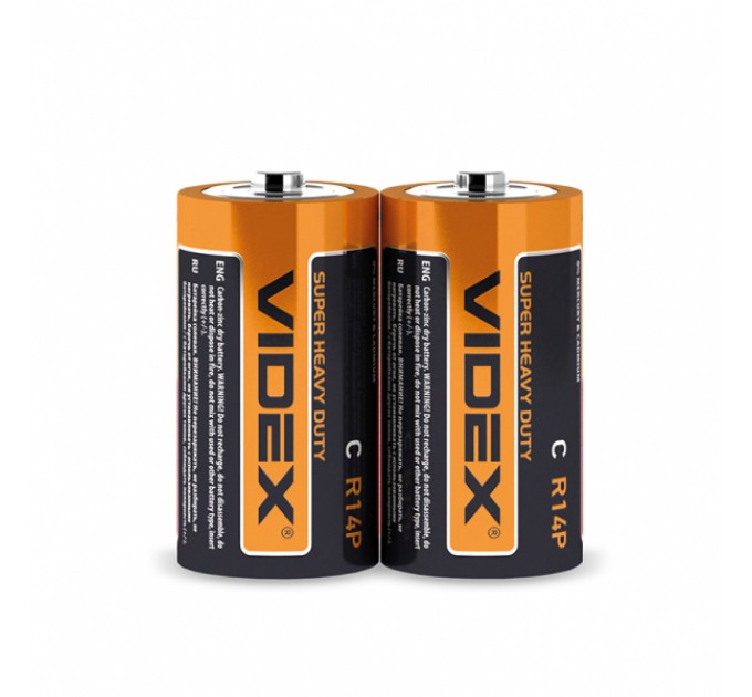 Батарейка солевая Videx R14P/C 2шт SHRINK