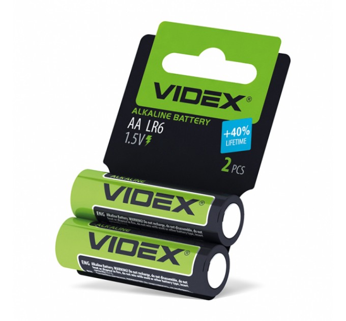 Батарейка щелочная Videx LR6/AA 2шт SHRINK CARD