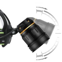 Фонарь налобный PLD-A12-TG, 2x18650, zoom, ЗУ microUSB, Box