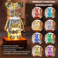 Ночник 3D Bearbrick Мишка KX197 8 цветов, RGB+Warm Light