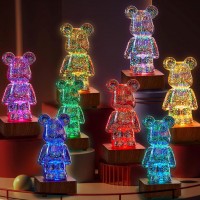 Ночник 3D Bearbrick Мишка KX197 8 цветов, RGB+Warm Light