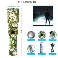 Фонарь PLD-AK132M WHITE LASER LED PM10-TG camouflage, 1х18650, power bank, индикация заряда, ЗУ Type-C, zoom,