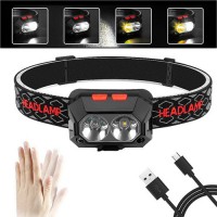 Фонарь налобный PLD-SL02/CY-2023-XPG(white+yellow), Motion Sensor, Li-Ion аккумулятор, ЗУ Type-C, Box