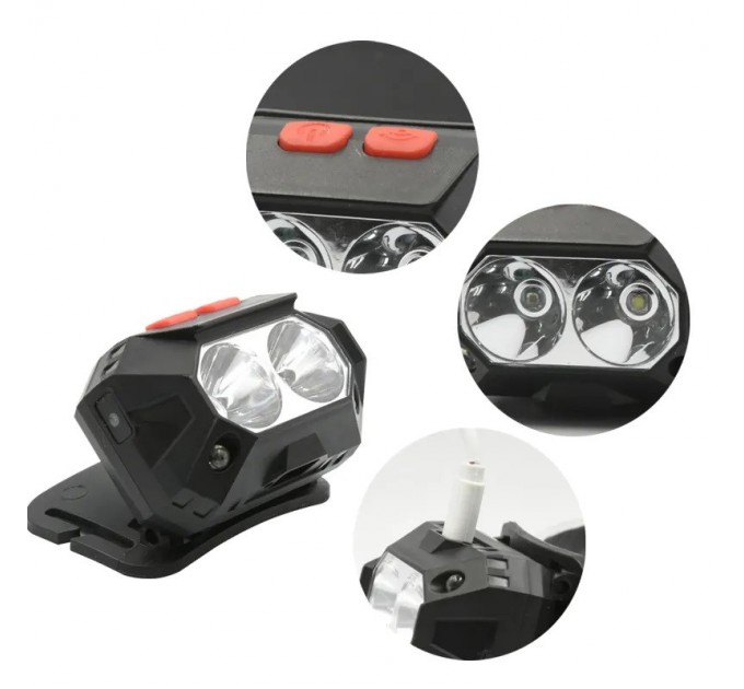 Фонарь налобный PLD-SL02/CY-2023-XPG(white+yellow), Motion Sensor, Li-Ion аккумулятор, ЗУ Type-C, Box